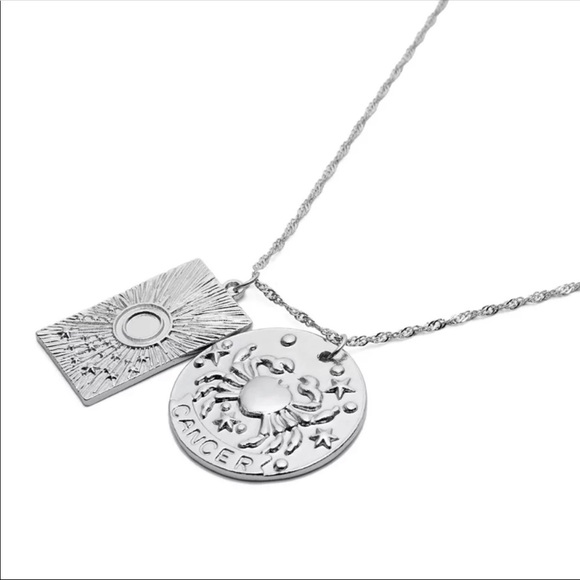 NEW CANCER ZODIAC PENDANT NECKLACE IN SILVER - Picture 2 of 2